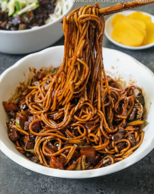 Jjajangmyeon - Korean style black bean noodles
