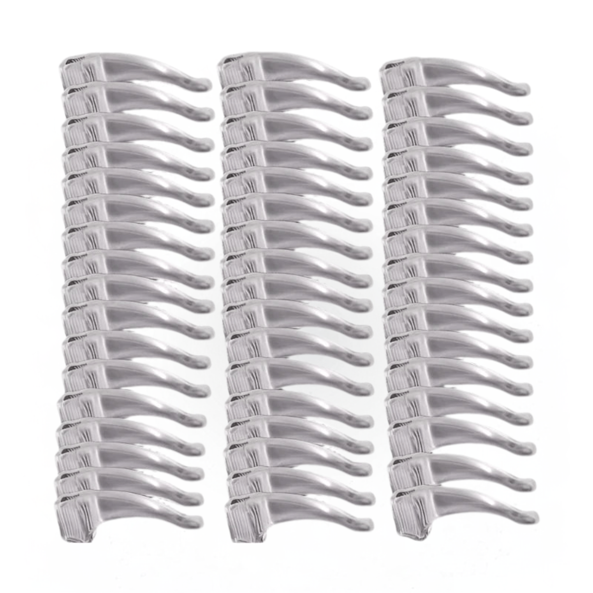 Sixty Transparent Anti-Slip Eyeglass Ear Grips displayed on white background.